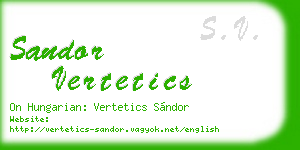 sandor vertetics business card