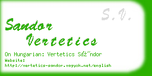 sandor vertetics business card